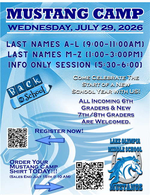 LOMS Mustang Camp Flyer with QR Codes